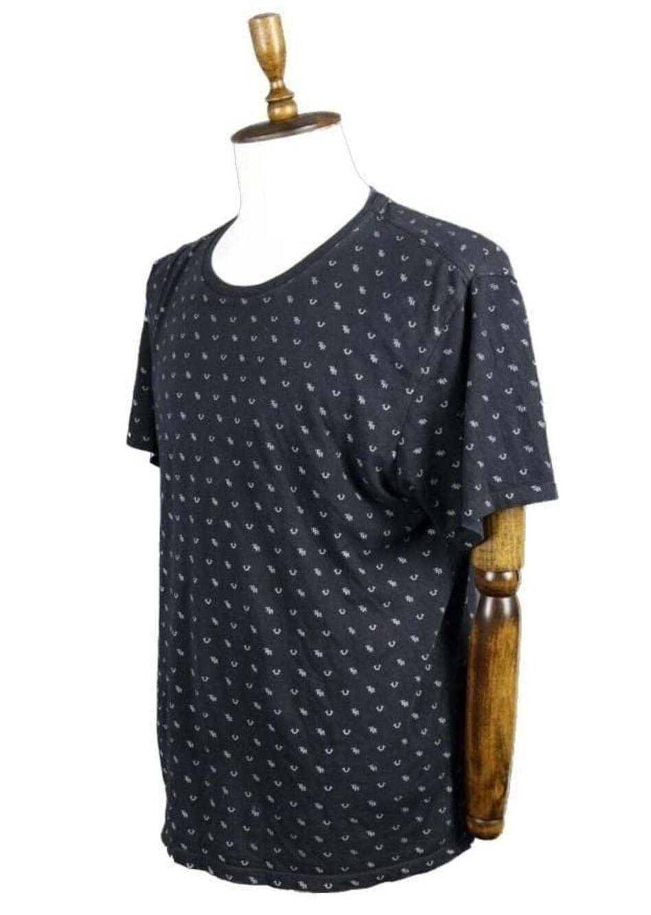 True Religion Black Multiogo Black T-Shirt Size L